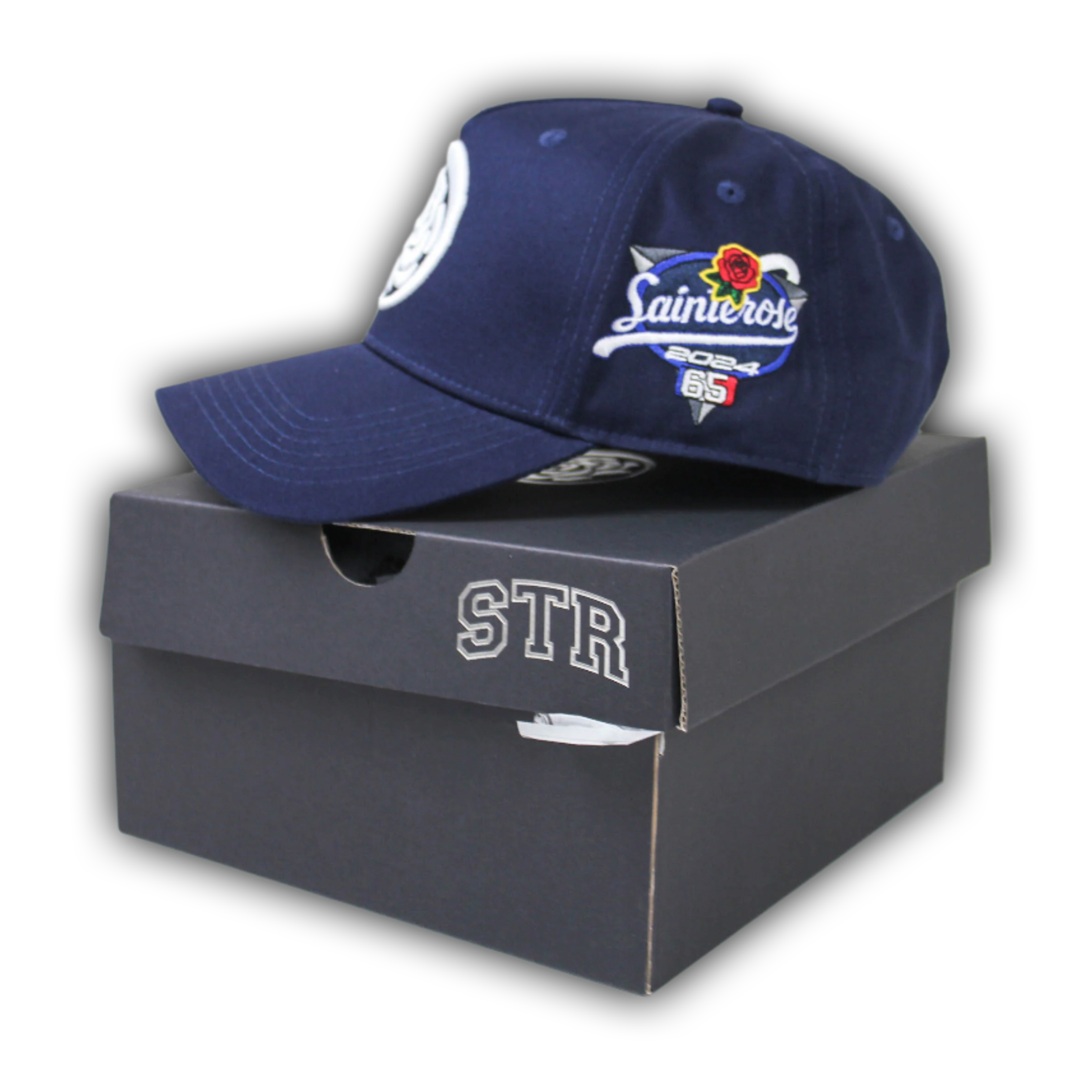 Navy 'Stamp' Logo Snapback Hat
