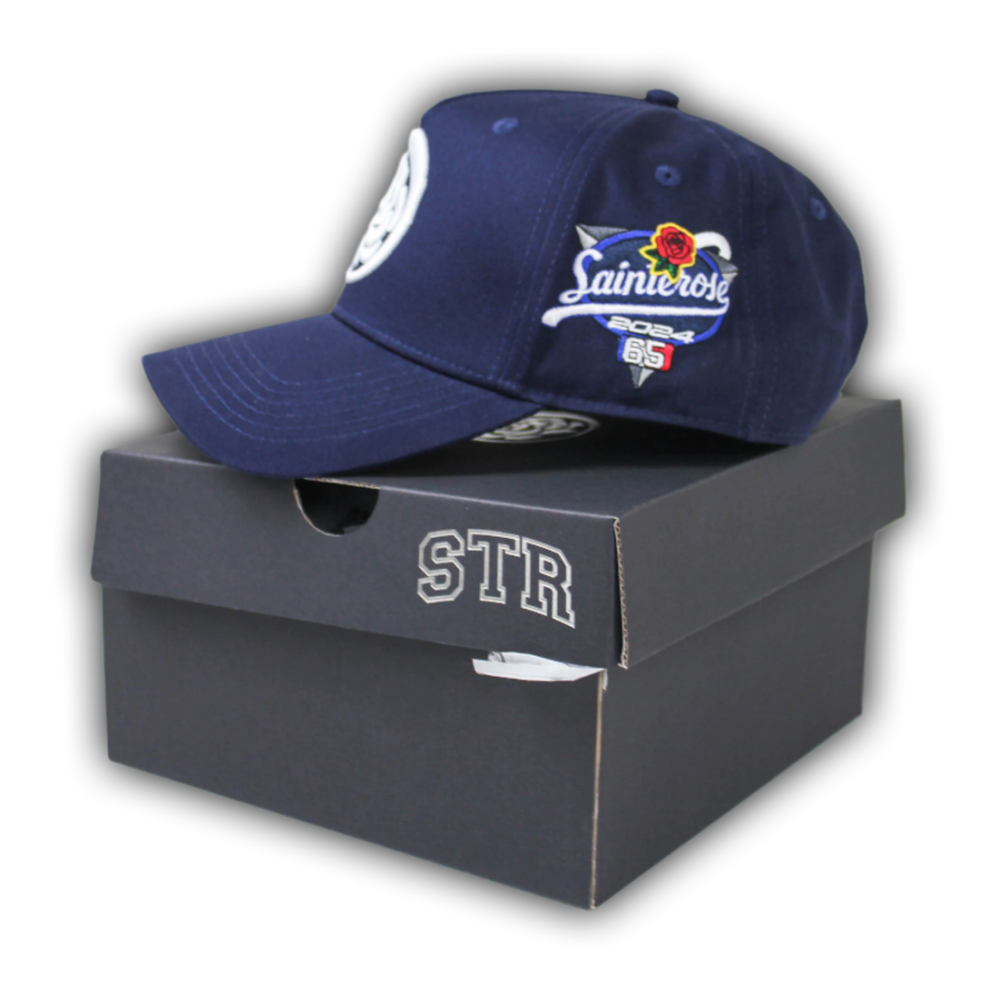 Navy 'Stamp' Logo Snapback Hat