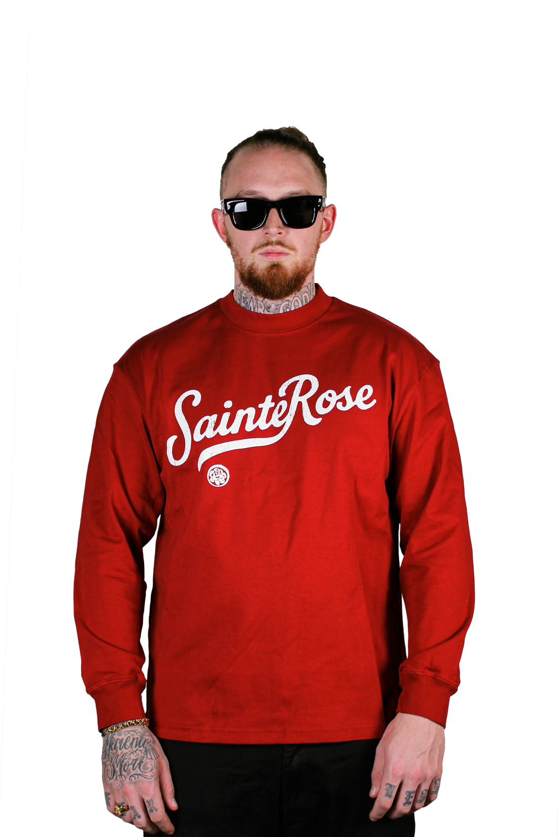 Red & White 'Sainte Rose' Long Sleeve