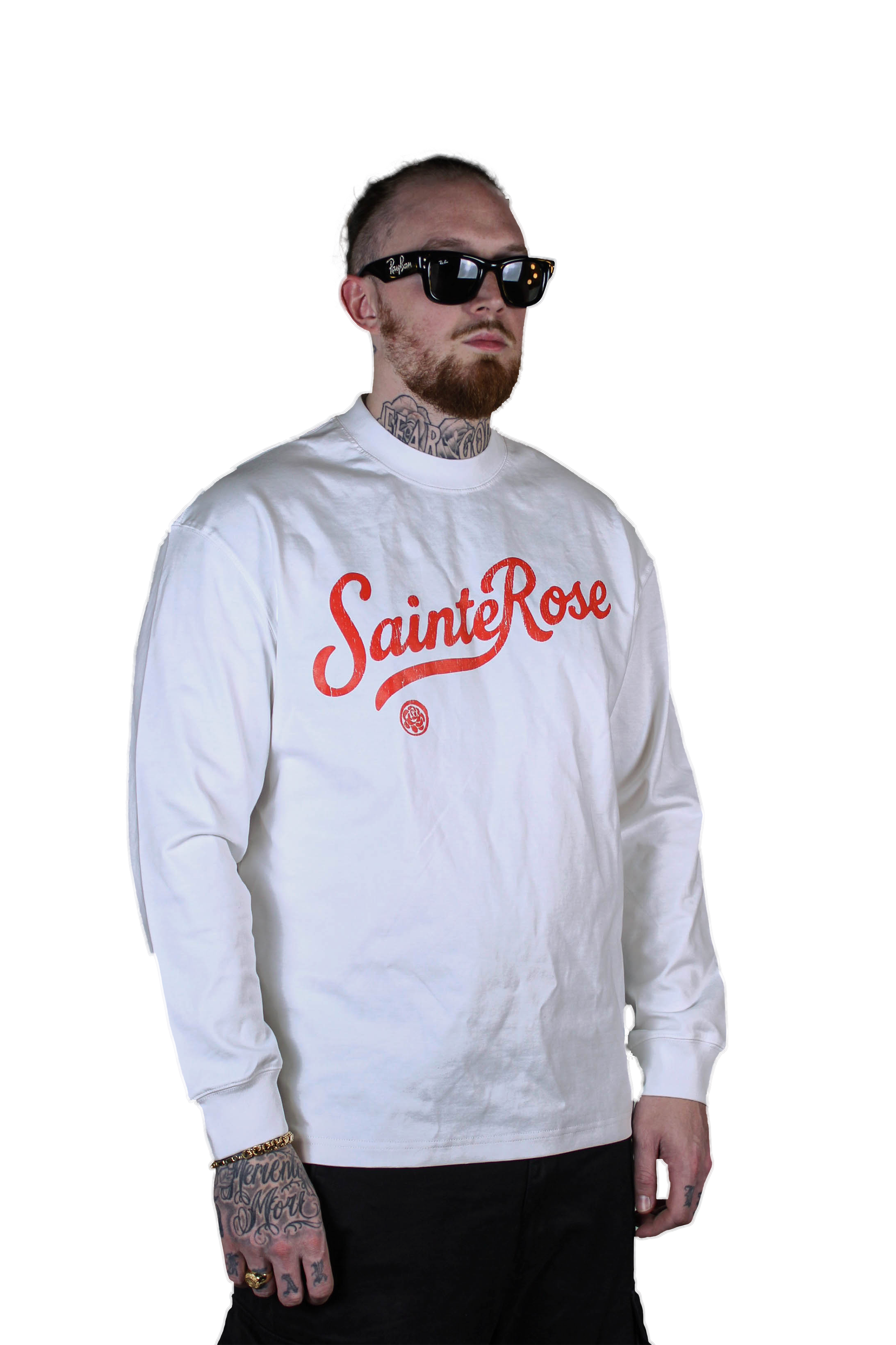 White & Red 'Sainte Rose' Long Sleeve