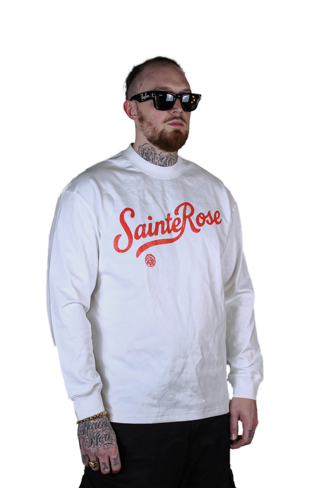 White & Red 'Sainte Rose' Long Sleeve
