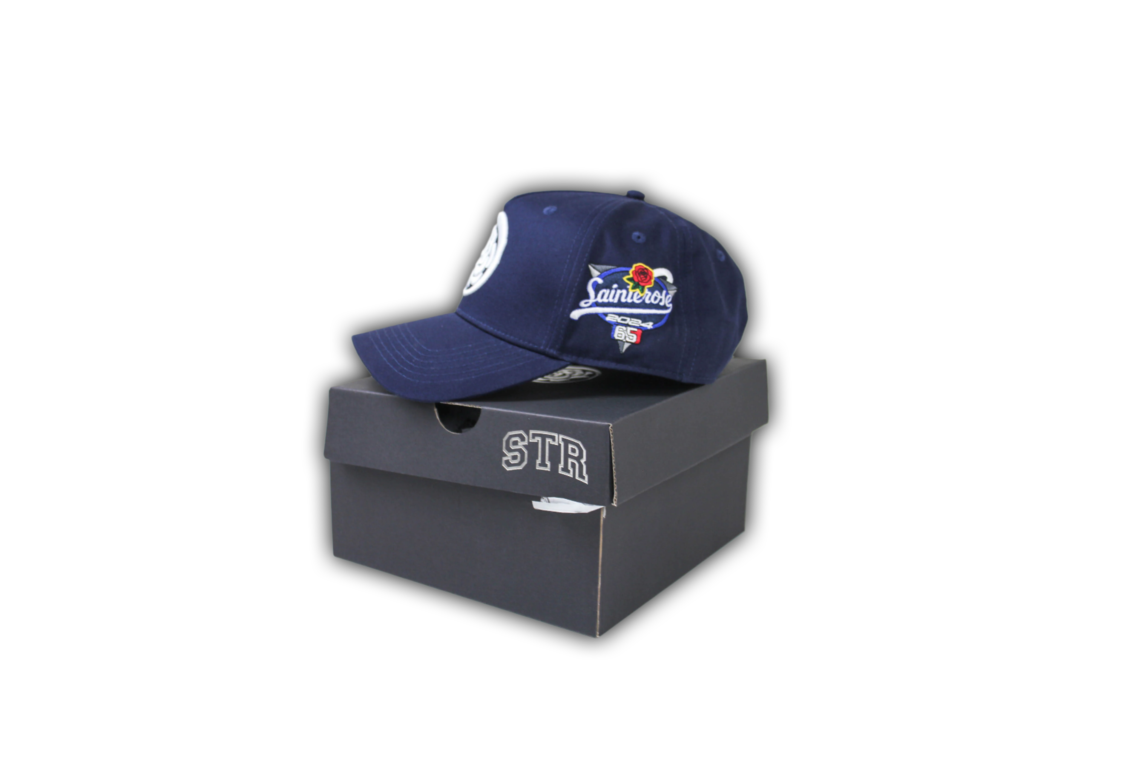 Navy 'Stamp' Logo Snapback Hat
